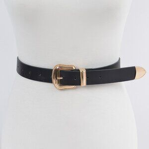 Metal Faux Leather Belt